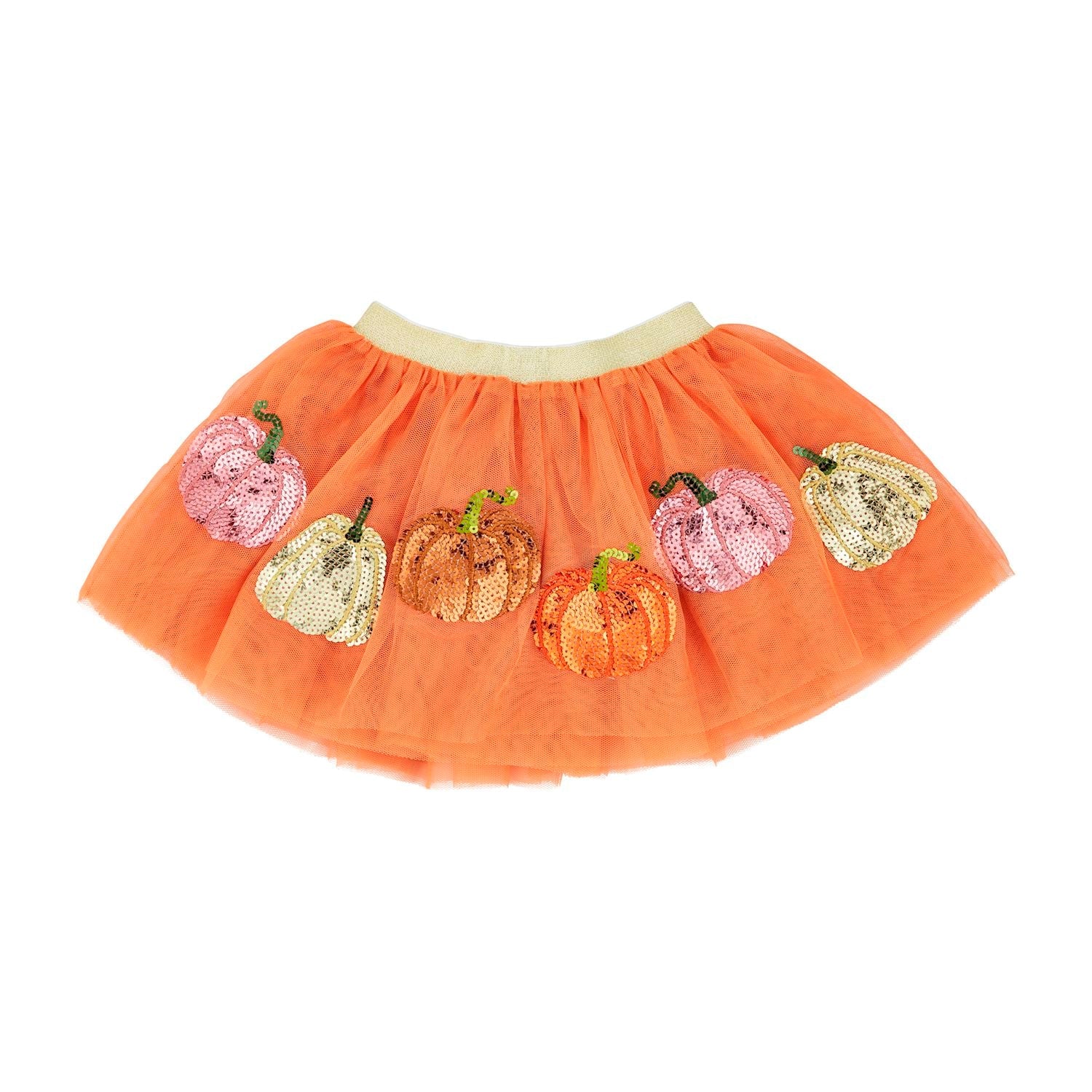 Hot Sale! Mud Pie Toddler Pumpkin Patch Sequin Mesh Tutu for Ages 3+
