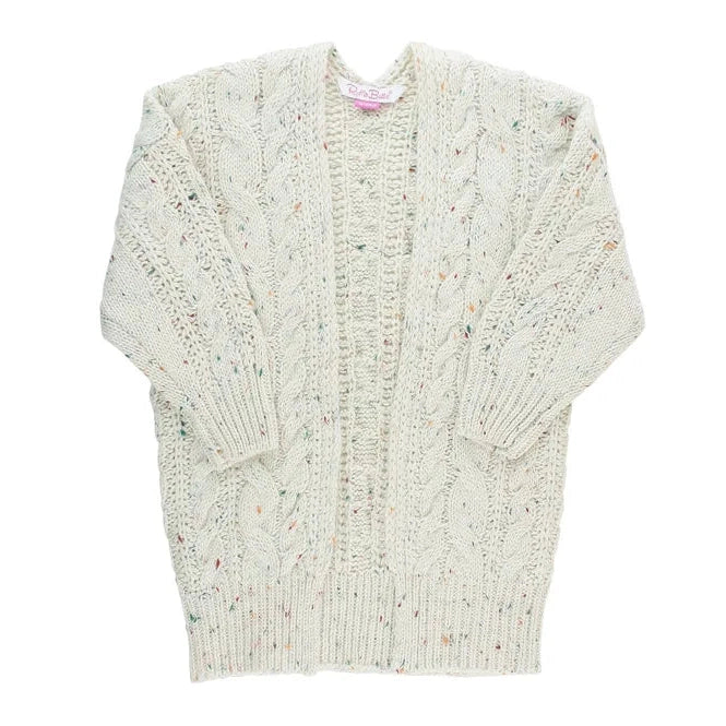 Stylish Women's RuffleButts Confetti Chunky Knit Open Cardigan