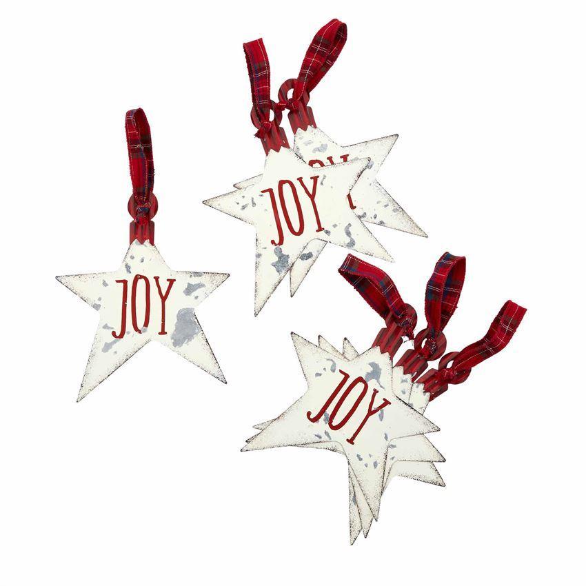 Hot Sale! Mud Pie Decorative Printed Tin Christmas Ornament with Tartan Loop Hanger