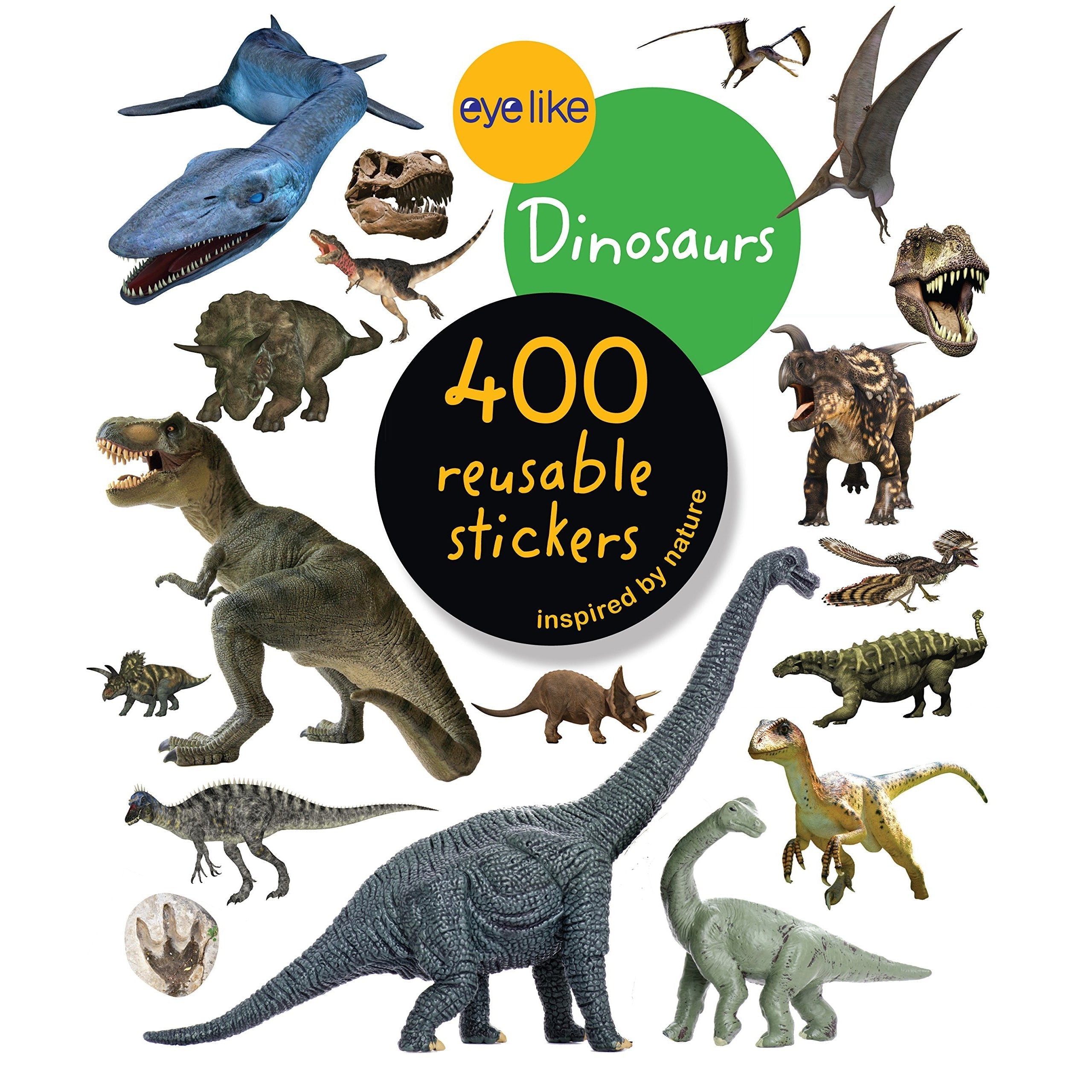 Reusable EyeLike Dinosaur Stickers in Paperback Book