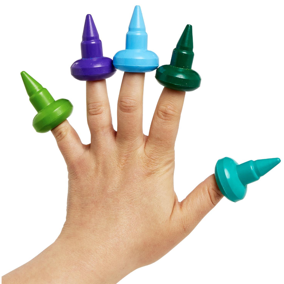 Rainbow Stack Finger Crayon Set: 12 Vibrant Colors for Little Creators