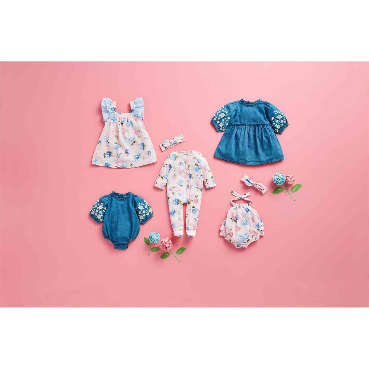 Mud Pie Stylish Embroidered Balloon - Sleeve Denim Dress