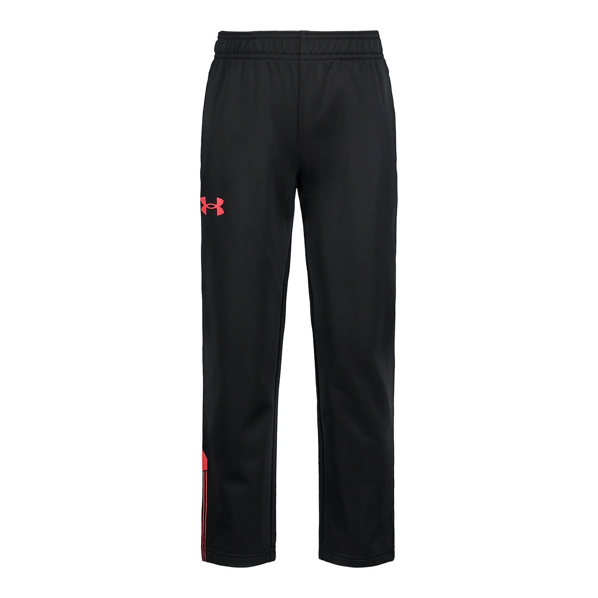 Hot Sale! Under Armour Boys' Tapered Pants with Big Logo in Black/Red
