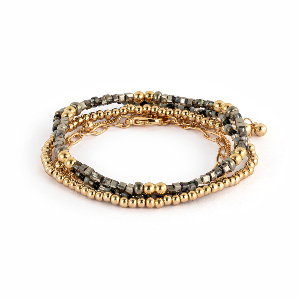 Demdaco Sand Gold Set of 5 Sharing Kindness Bracelets