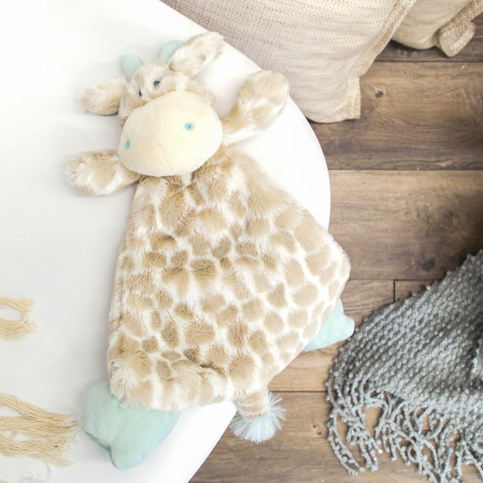 Demdaco Colby Giraffe Rattle Blankie - Soft & Cozy for Baby