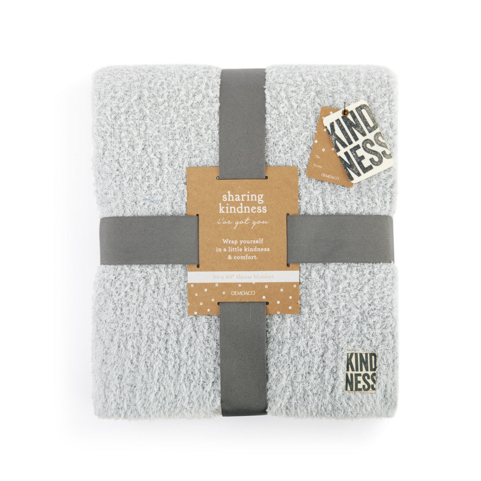 Demdaco Smoke-colored Sharing Kindness Collection Cozy Throw Blanket