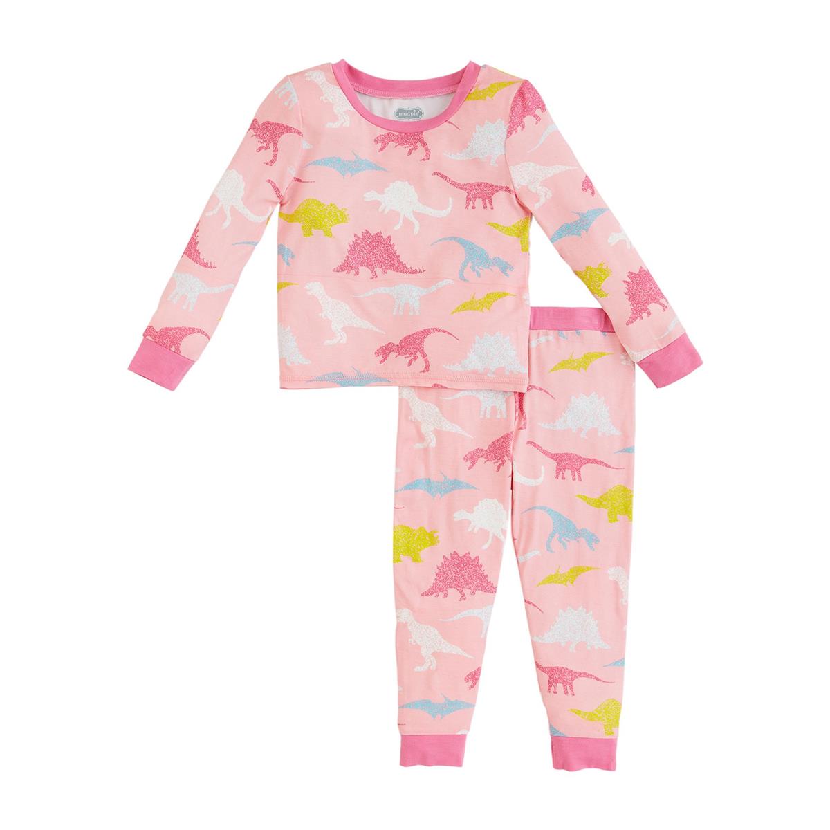 Hot Deal! Pink Mud Pie Glow Dino 2 - Piece Pajama Set for Ultimate Comfort