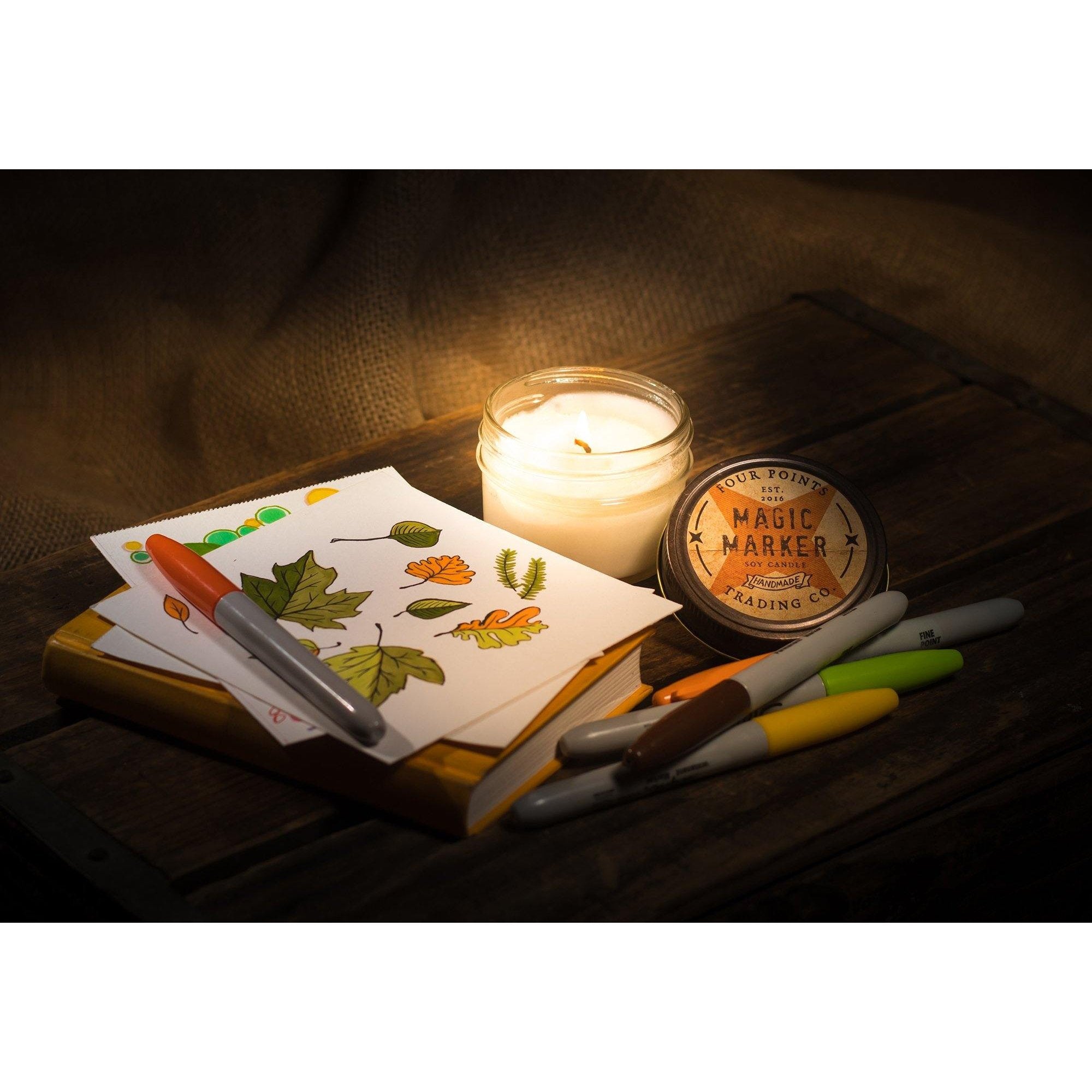 Four Point's Trading Co. Premium Hand - Poured Magic Marker Soy Candle