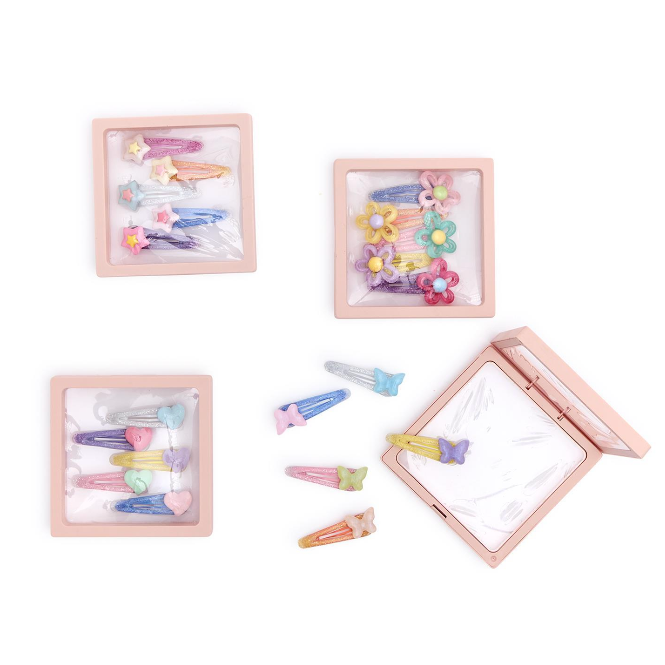 Assorted Set of 5 Cupcakes & Cartwheels Hair Clips in Reusable Gift Box