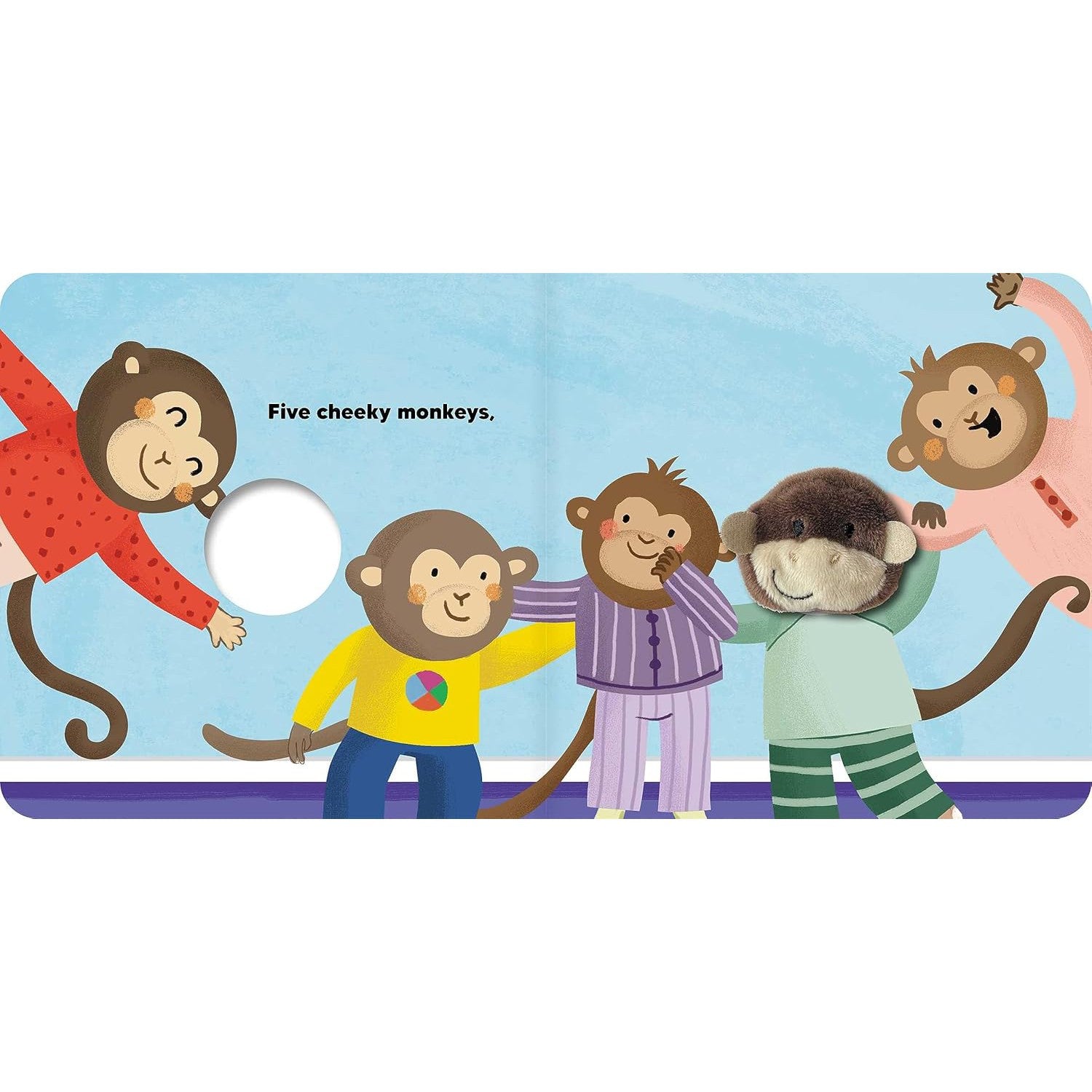 Simon & Schuster: Five Cheeky Monkeys Finger Puppet Board Book - A Must - Have for Toddlers