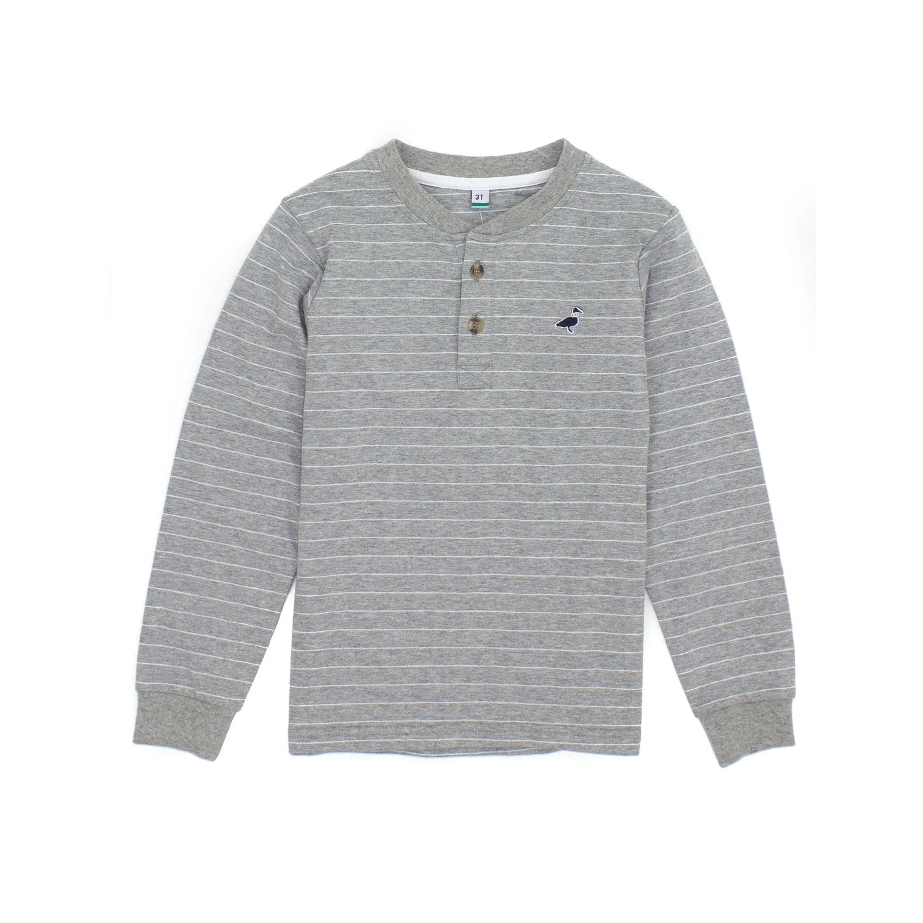 Light Heather Grey Kennon Henley Shirt, Properly Tied for Style
