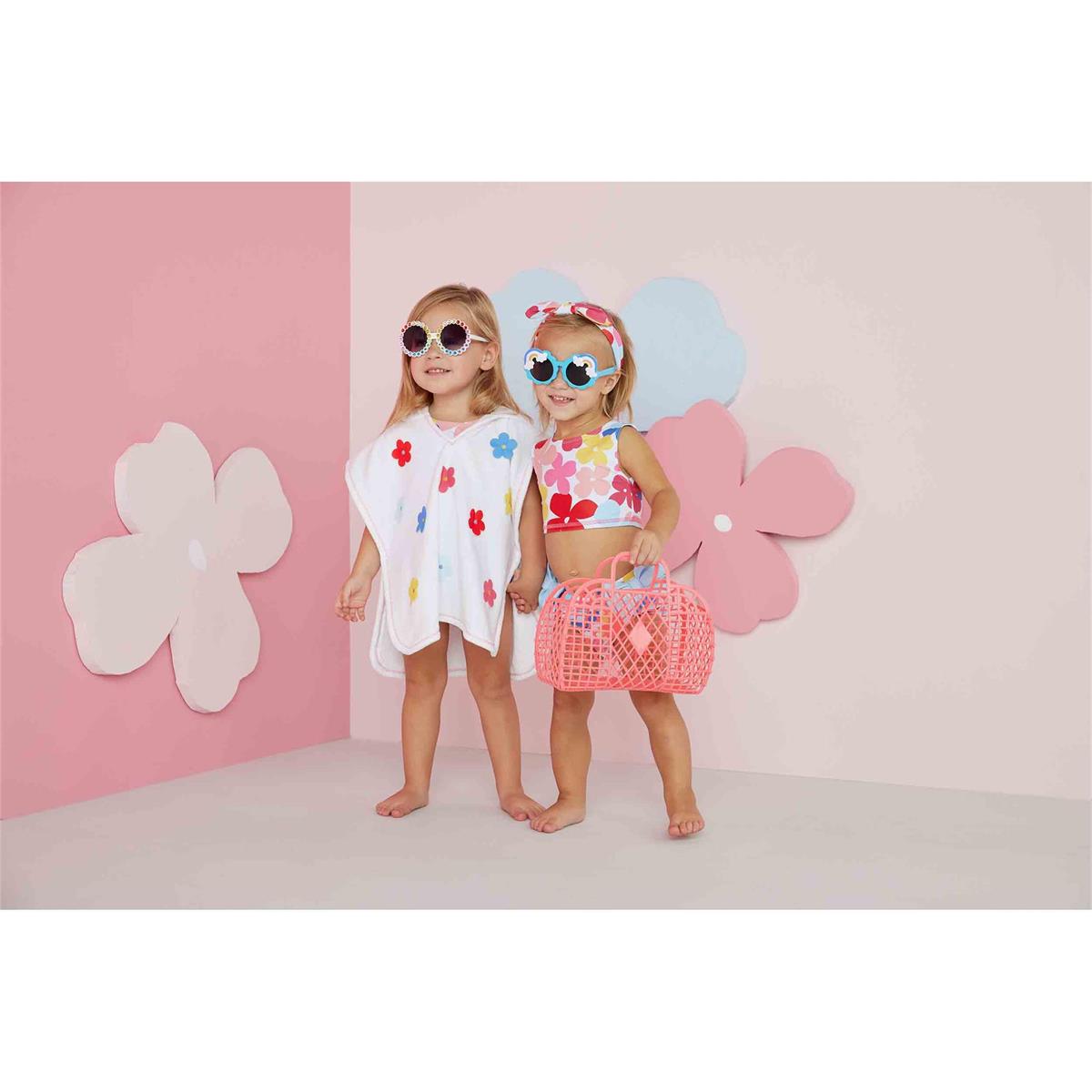 Mud Pie Colorful Multi - Floral Nylon Spandex Swimsuit with Bow Headband Set