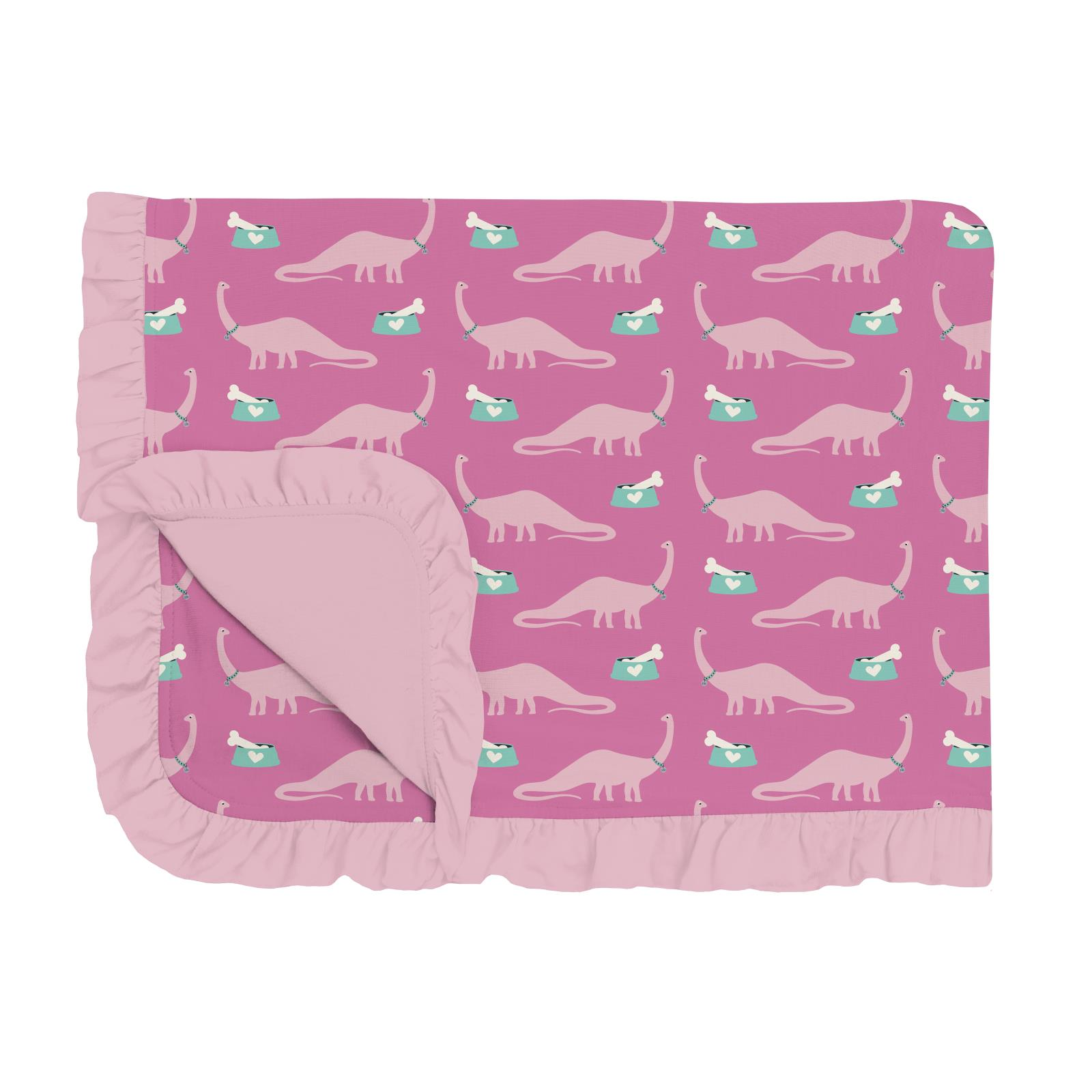 Adorable Tulip Pet Dino Print Ruffle Soft Toddler Blanket
