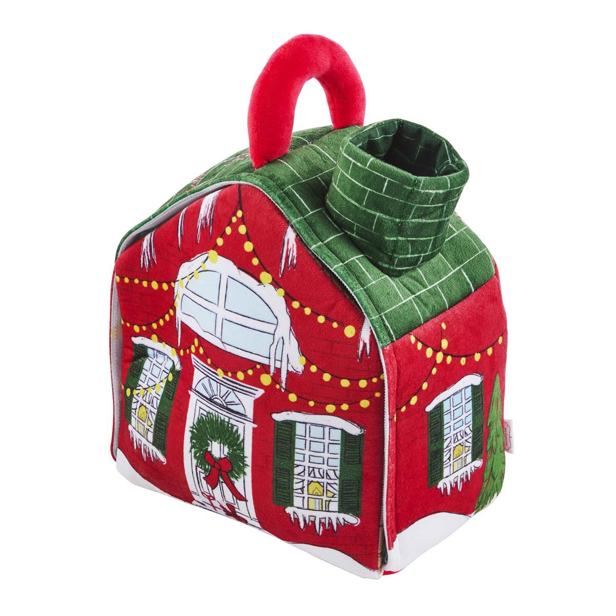 Mud Pie Christmas Plush Play Set with Working Chimney House