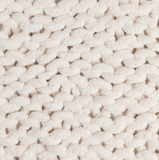 Hot Deal! Demdaco Comfort Collection Chunky Knit Cream Throw Blanket
