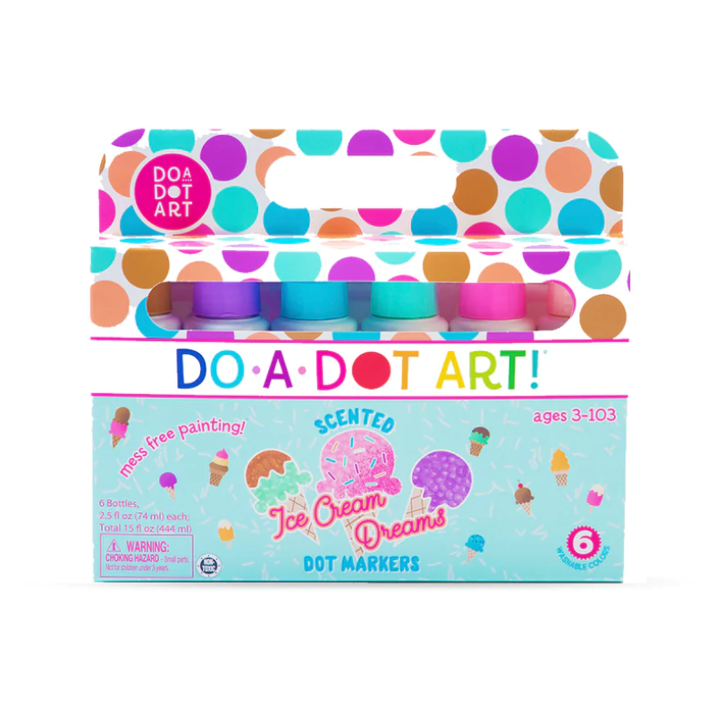 Hot Sale! 6-Count Do-A-Dot Art Washable Ice Cream Scented Dot Markers for Kids