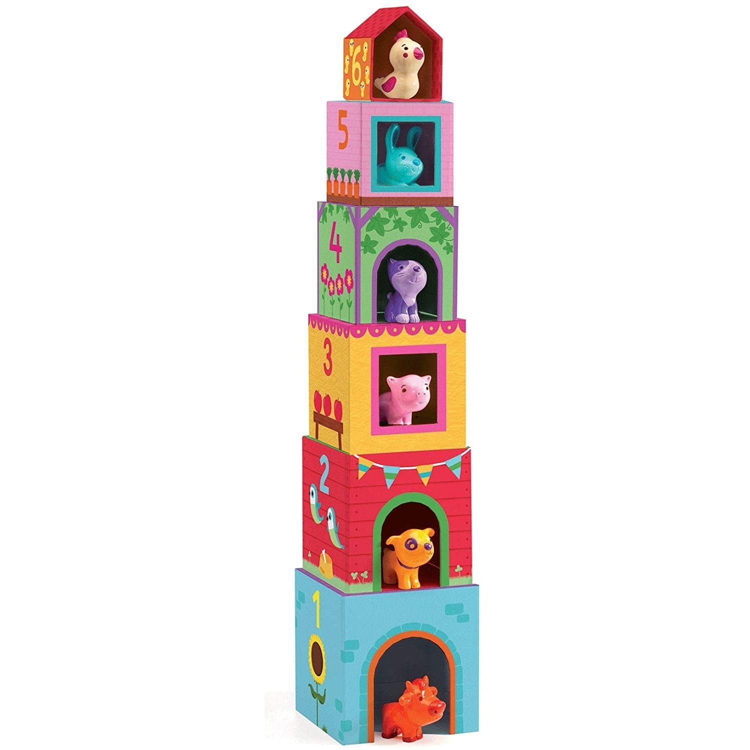 Hot! DJECO Topanifarm Stacking Cubes for Kids