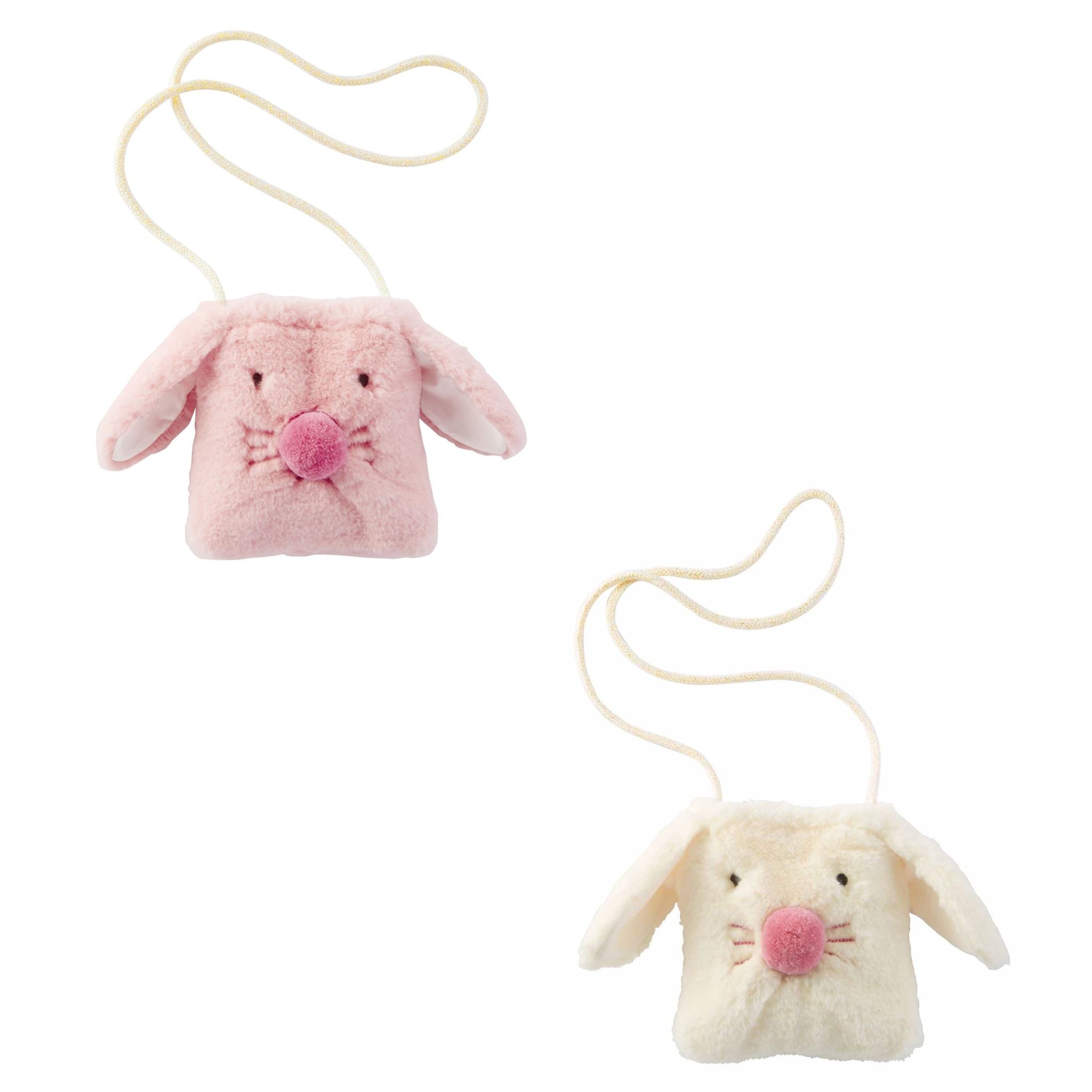 Mud Pie Adorable Plush Bunny Purse for Ages 3+ in Pink & White