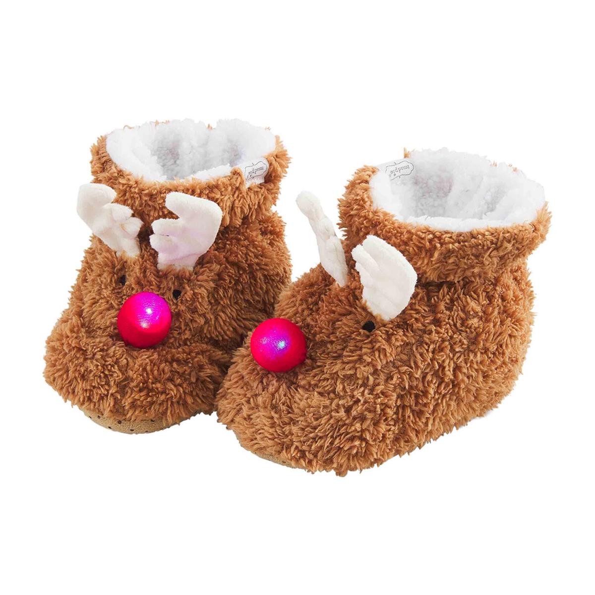 Hot Deal! Mud Pie LED-Lit Holiday Sherpa and Minky Slippers