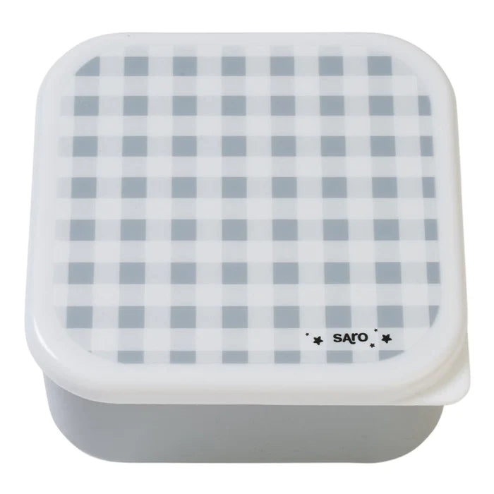 Hot Deal! Saro Gray Check 3-Piece Baby Lunch Box Set