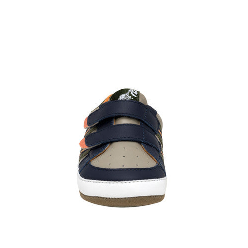 Robeez Navy Brooks First Kicks Baby Leather Shoes