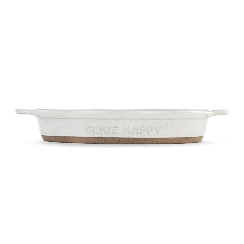Demdaco Stylish White Gather 'Round Pie Dish for Functional Food Serving
