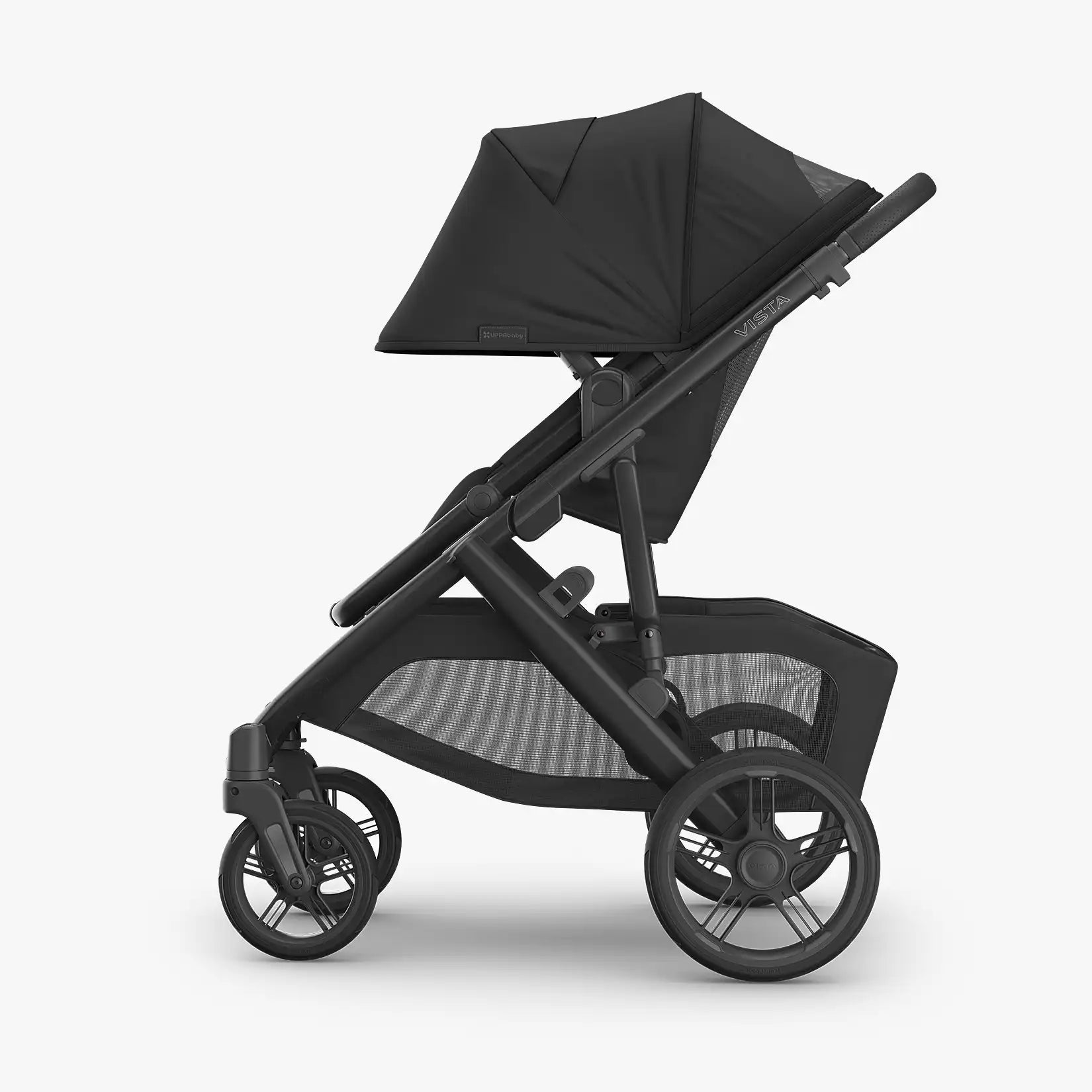 UPPAbaby Vista® V3 Stroller - Jake (Charcoal, Carbon Frame, Black Leather) - Best for Growing Families