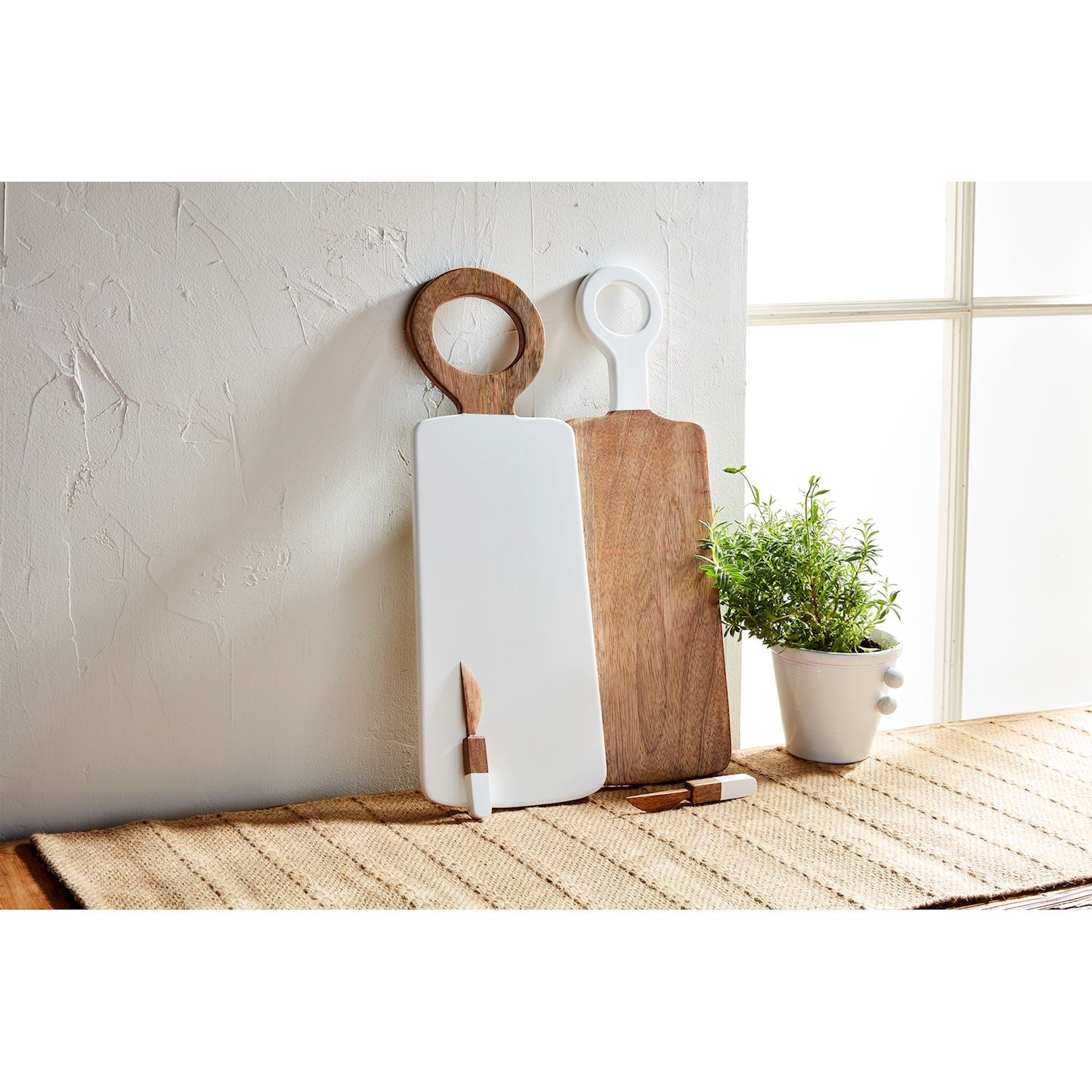 Mud Pie's Stunning Natural Lacquer Mango Wood Board Set