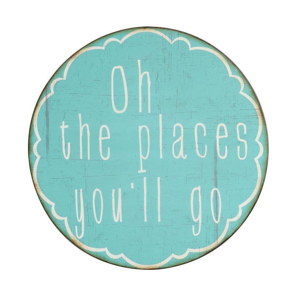 Hot Sale! Creative Co-Op 20' Round Metal Wall Decor Inspired by 'Oh The Places You'll Go'