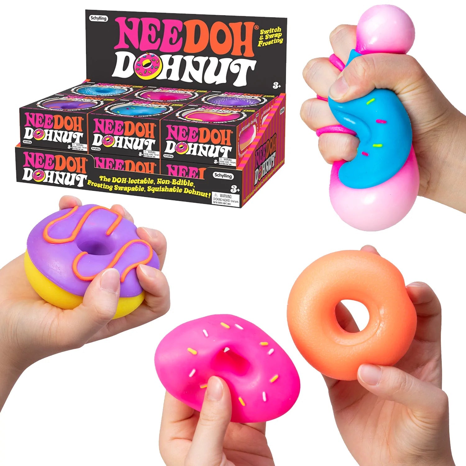 Schylling NeeDoh Stress-Relieving Dohnut Fidget Toy - Perfect for Relaxation