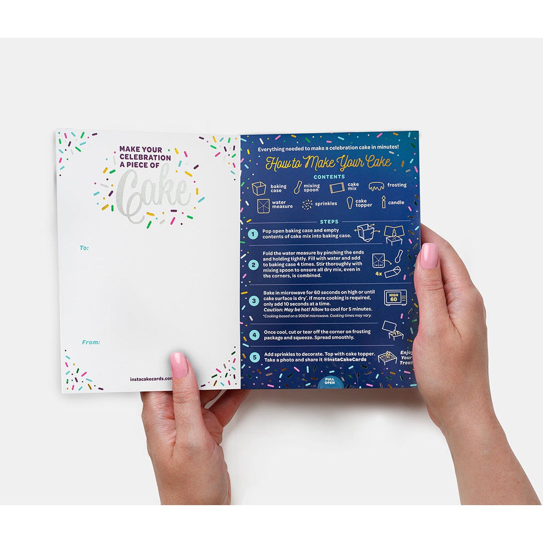 Alien Themed InstaCake Vanilla Birthday Card with Star Sprinkles