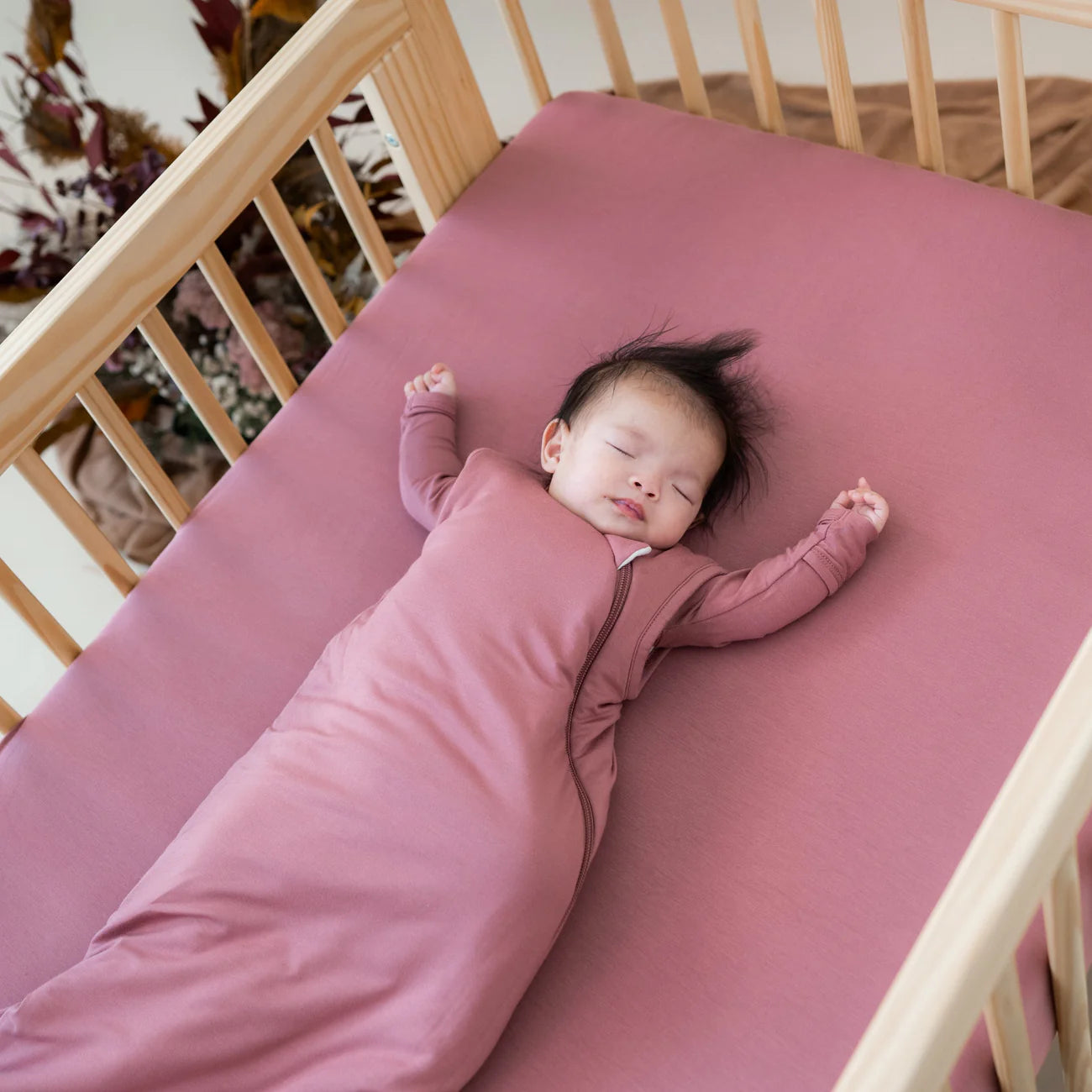 Kyte Baby Soft Dusty Rose Bamboo Rayon Crib Sheet for a Cosy Sleep