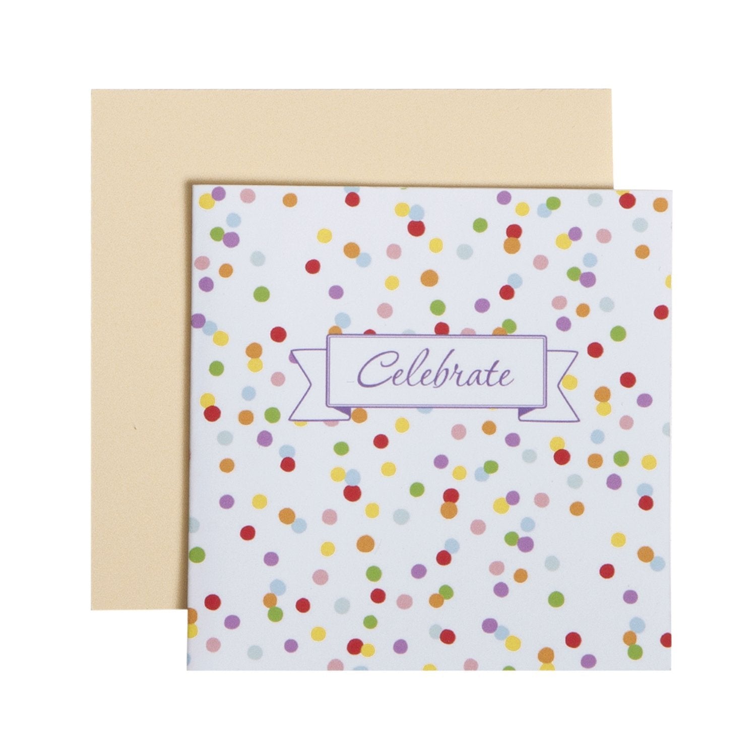 Confetti-themed Gift Enclosure Square Folded Cards with Printed Envelopes
