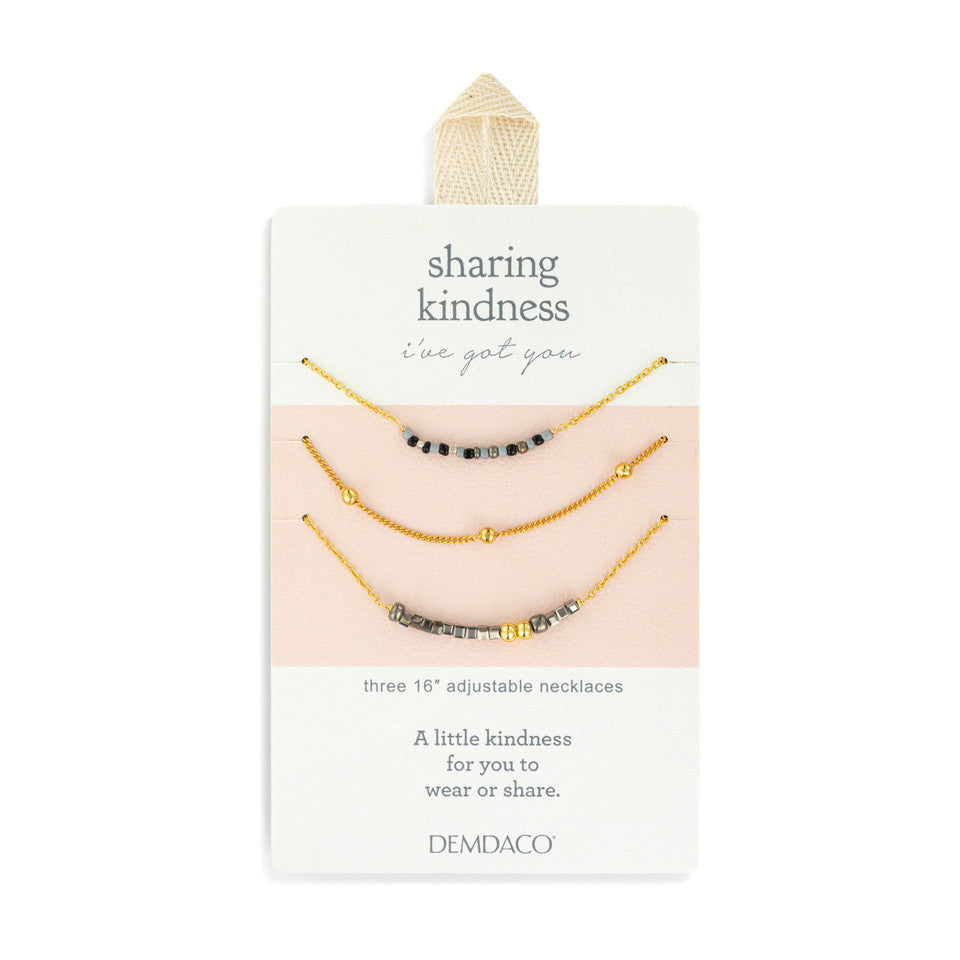 Demdaco Sand Gold Sharing Kindness Necklace Set of 3 for Various Occasions