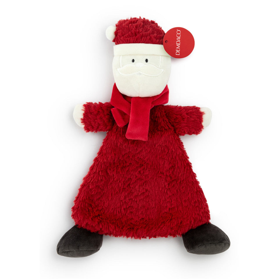 Demdaco Super-soft Red Plush Santa's Nice List Santa Cozie Rattle Blankie