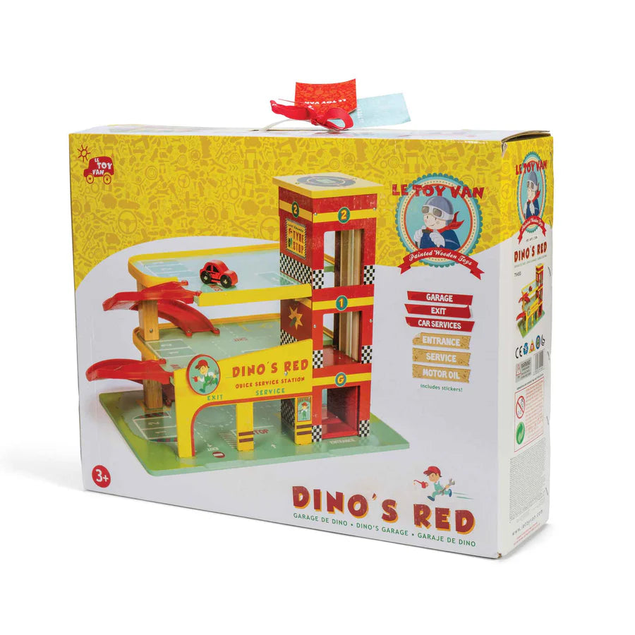 Le Toy Van Dino's Colorful Wooden Toy Garage - Ideal Gift