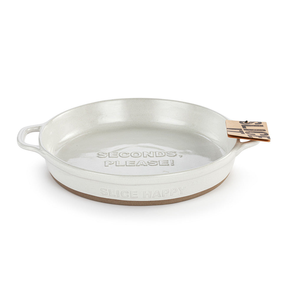 Demdaco Stylish White Gather 'Round Pie Dish for Functional Food Serving