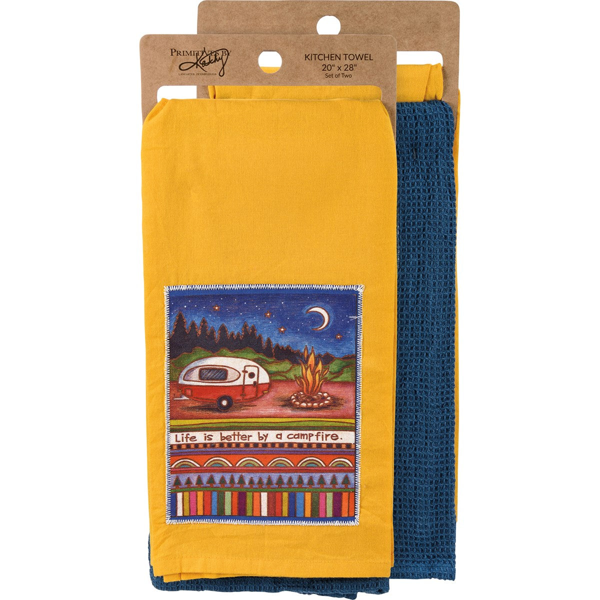 Hot Deal! Primitives By Kathy Campfire-themed Kitchen Towel Set