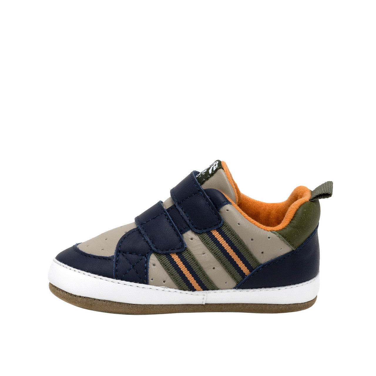 Robeez Navy Brooks First Kicks Baby Leather Shoes