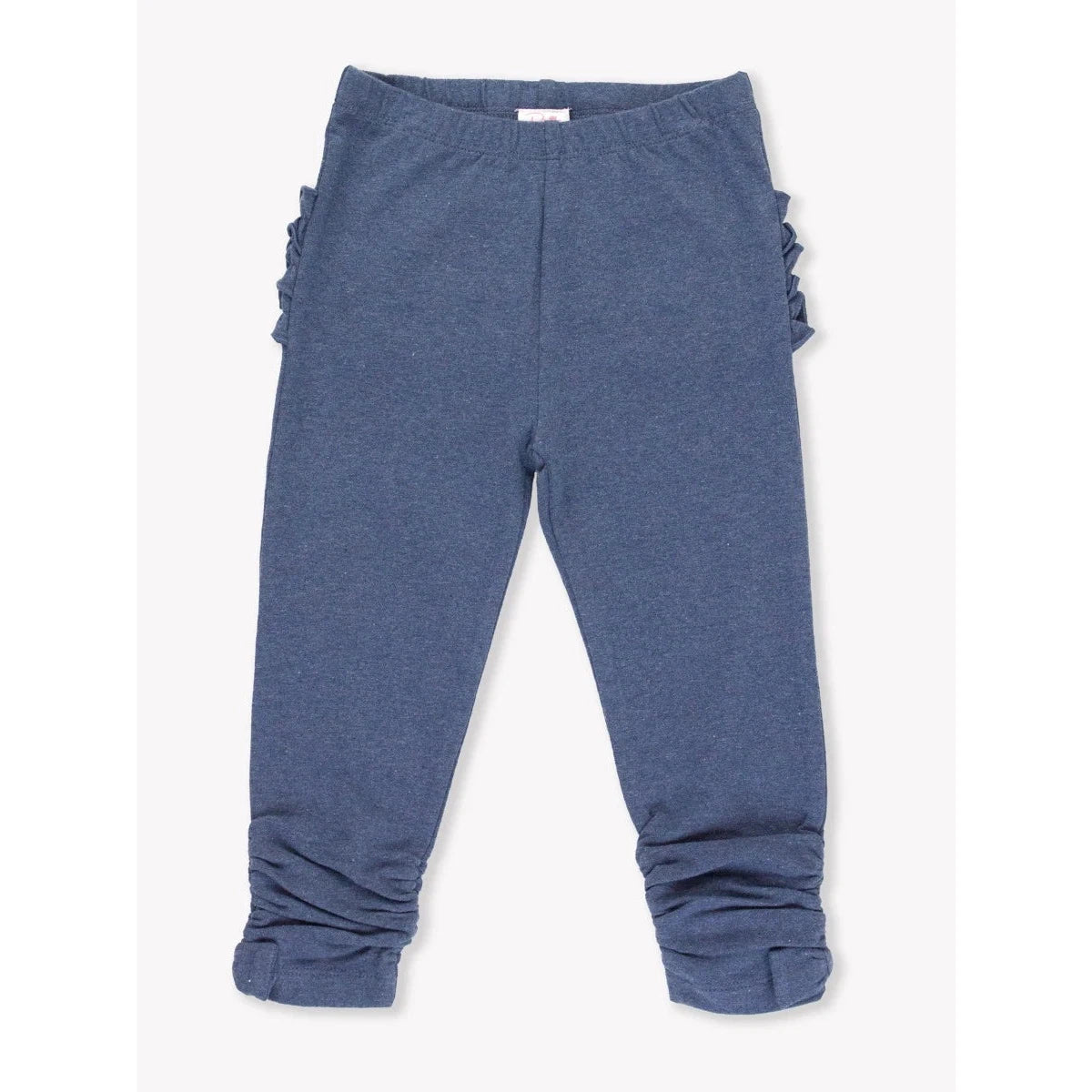 Hot Sale! RuffleButts Faux Denim Ruched Bow Baby Girl Leggings for All Seasons