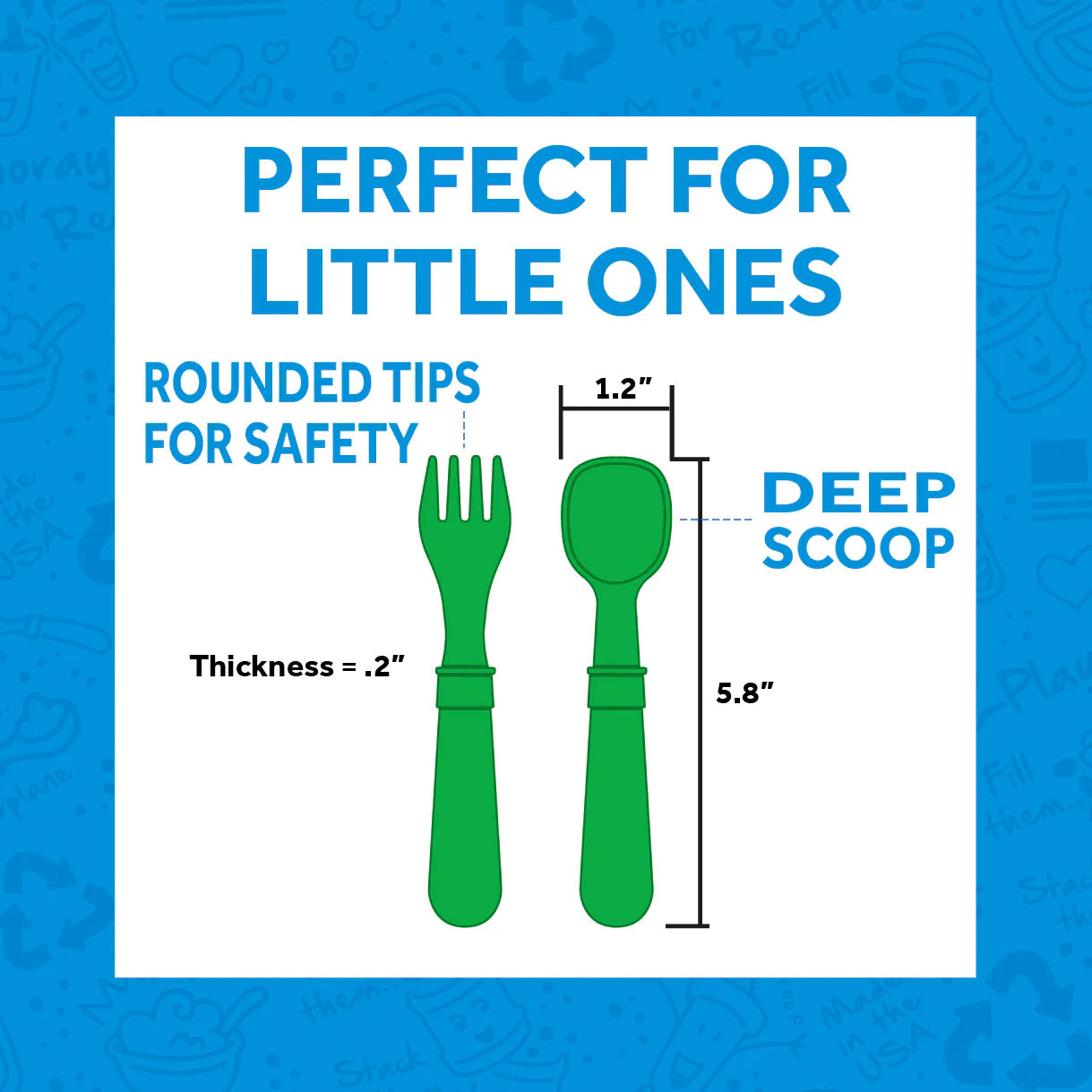 Re-Play Toddler-Friendly Recycled Utensil Set with Vibrant Colors