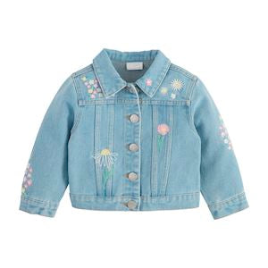 Stylish Mud Pie Floral - Embroidered Denim Jacket for Fashion Lovers