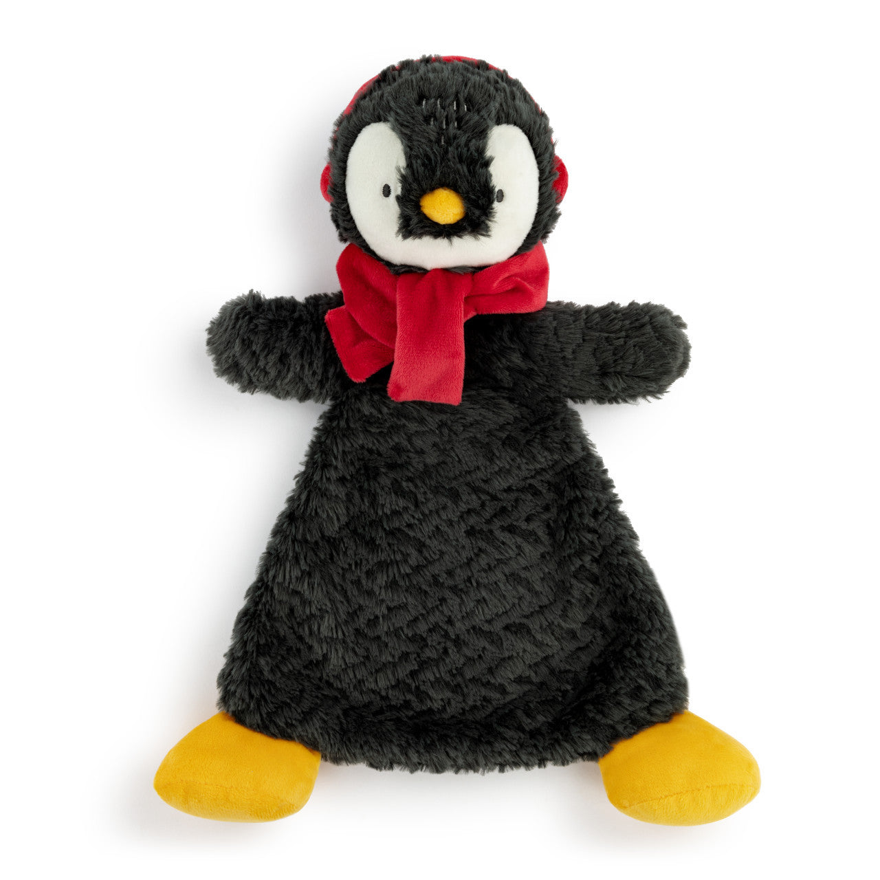 Demdaco Super-Soft Black Plush Santa's Nice List Penguin Cozie for Baby
