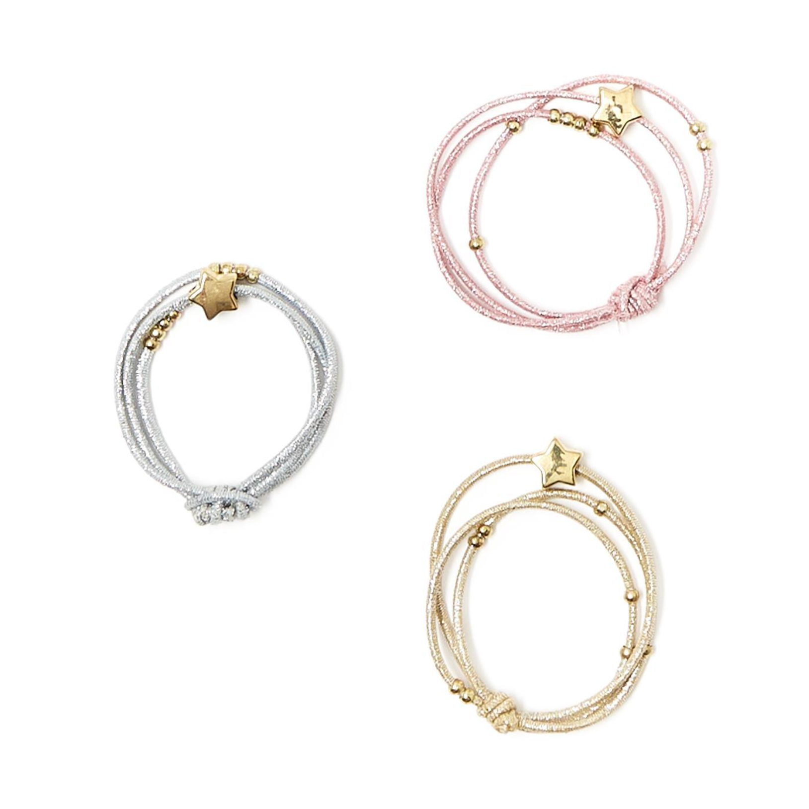 Cupcakes & Cartwheels My Lucky Star Elastic Hair Ties - Double as Adorable Bracelets, Set of 3!