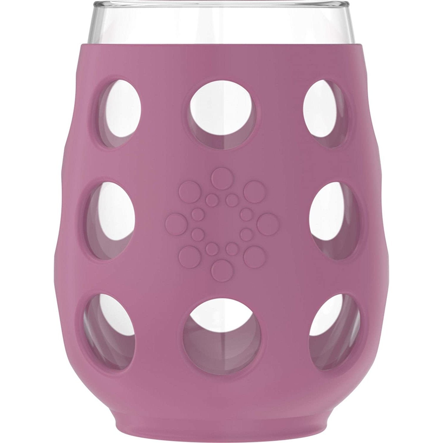 Lifefactory 17-Ounce BPA-Free Wine Glass Set of 2 with Colorful Silicone Sleeve, Wisteria - Ideal for Indoors & Outdoors