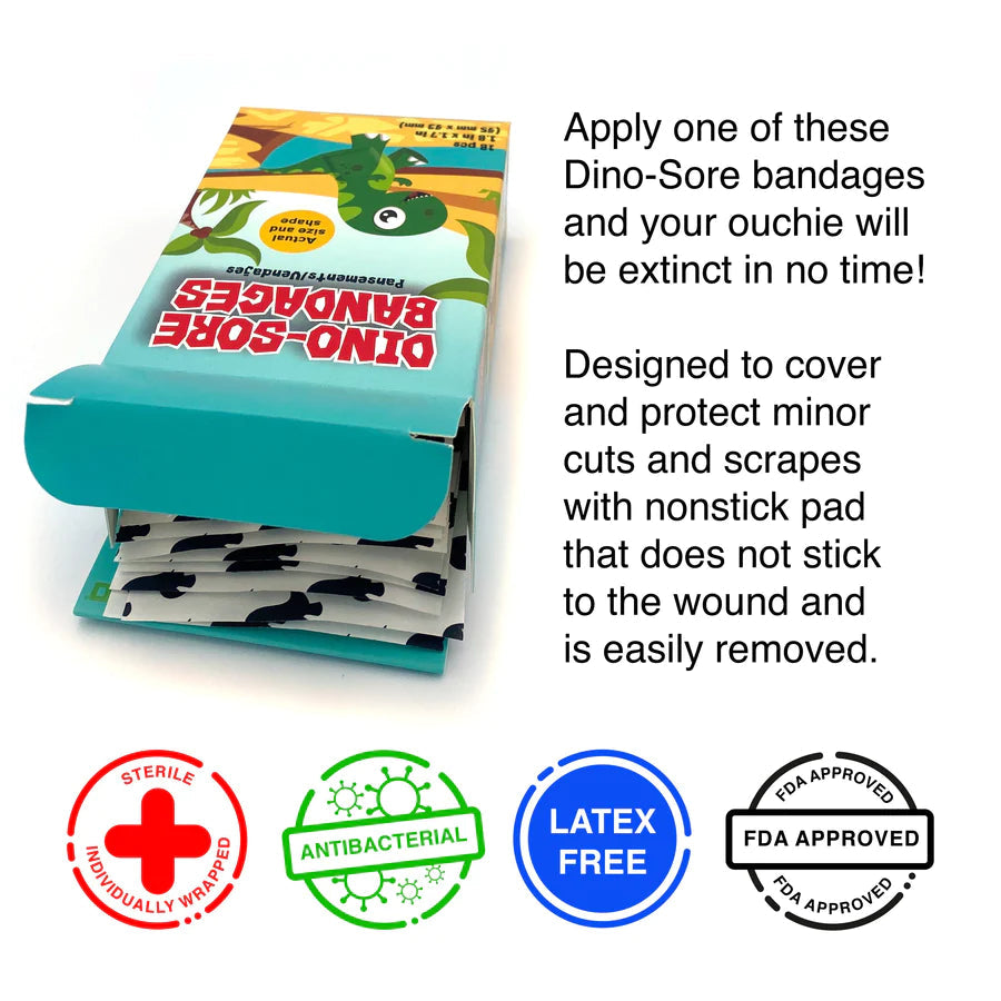 GAMAGO 18-Piece Self-Adhesive Dino-Sore Bandages - Cute & Practical First Aid!