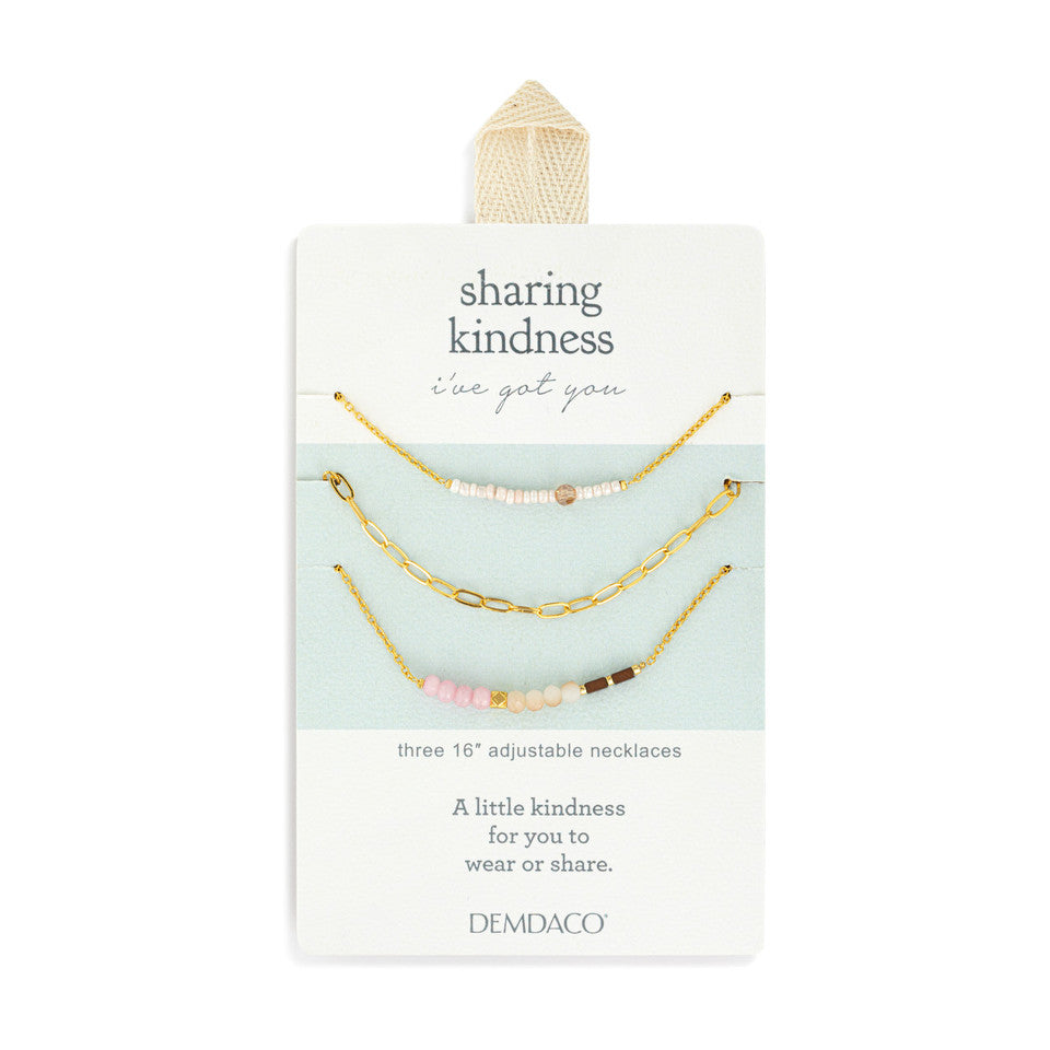 Demdaco Multicolor Gold 3-Piece Sharing Kindness Necklace Set