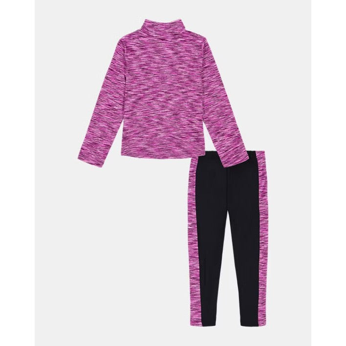 Under Armour Girls' UA Twisted 1/4 Zip Set in Stunning Vivid Magenta