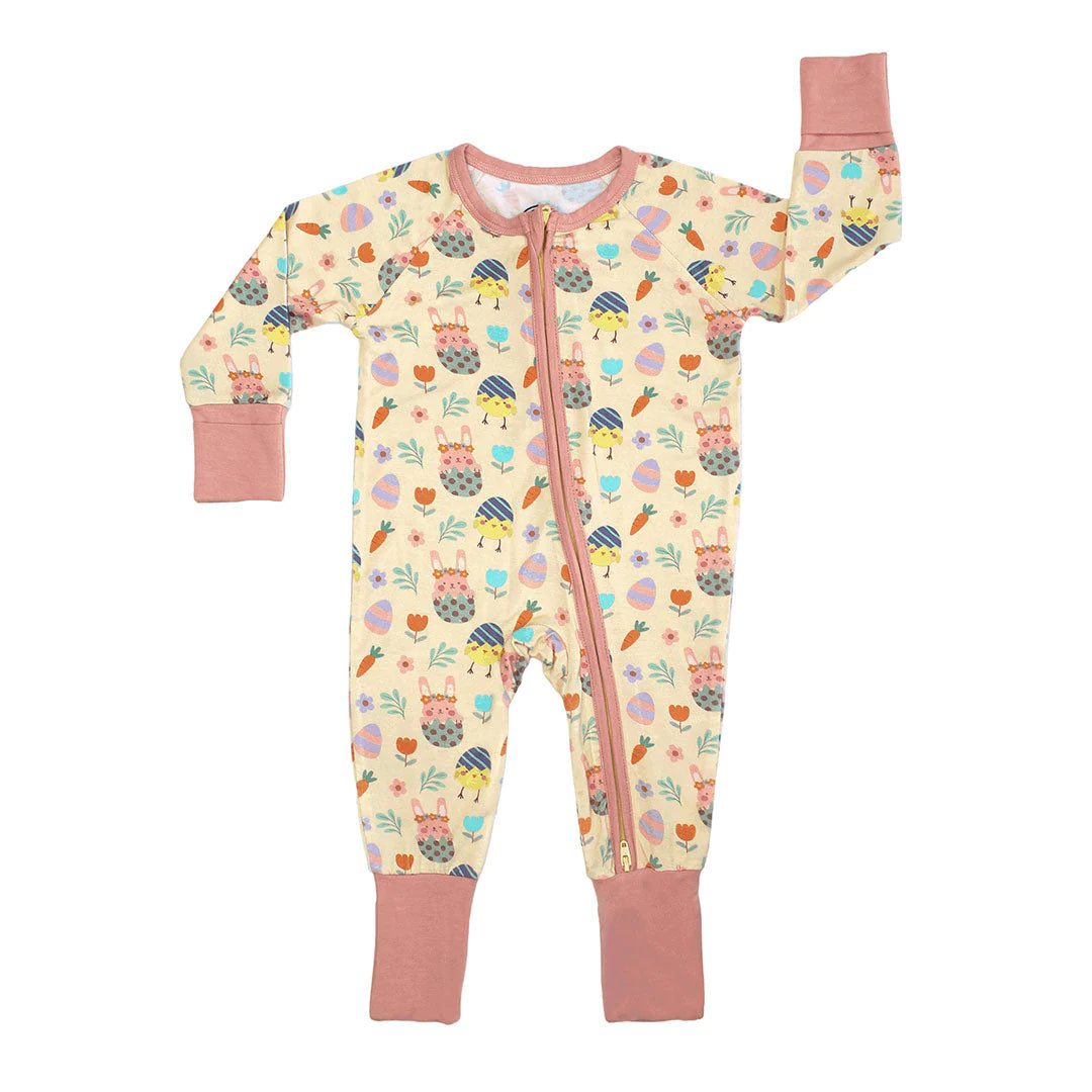 Emerson & Friends Egg Hunt Bamboo Baby Footie - Soft & Comfortable