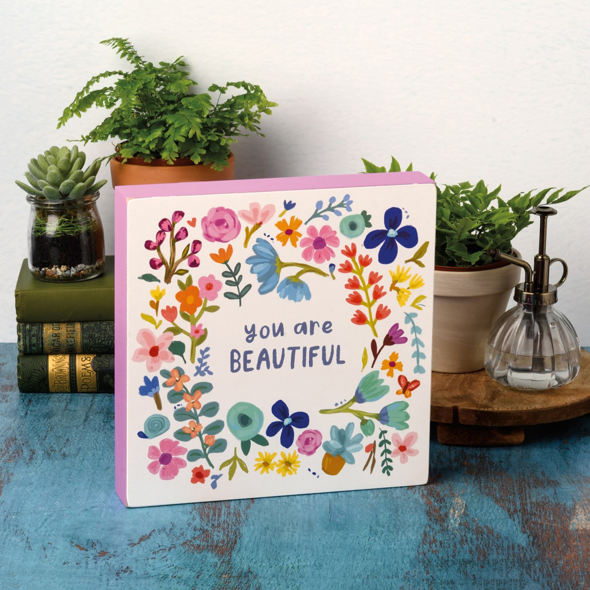 Hot Sale! Kathy's Primitives Wooden Box Sign - Inspiring 'You Are Beautiful' Design